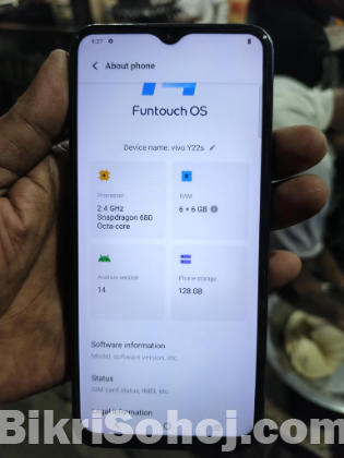 vivo y22s androied 14 2024